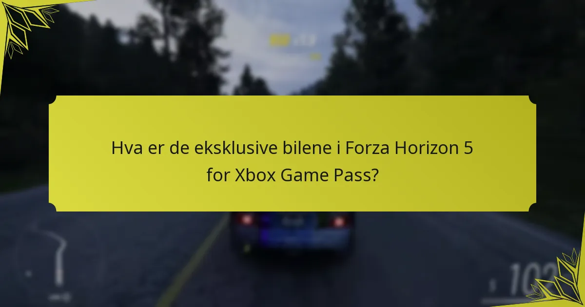 Hva er kriteriene for opplåsning av eksklusive biler for Xbox Game Pass?